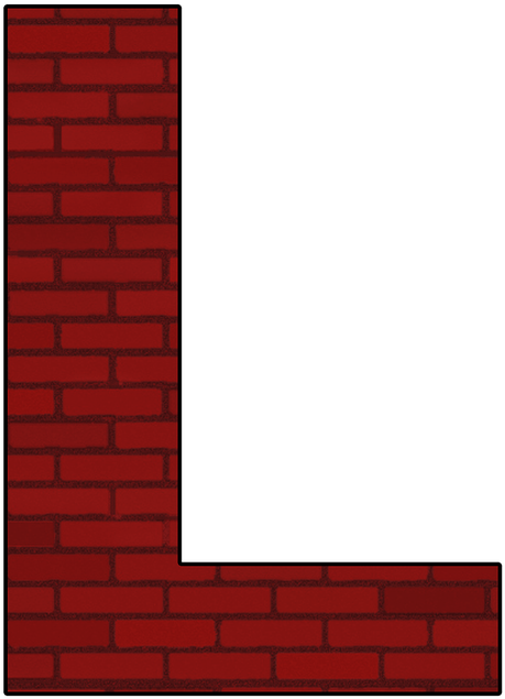 Letter L Brick Wall Design