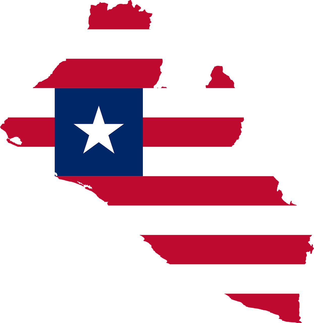 Liberia Mapwith Flag