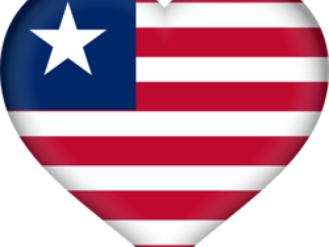 Liberian Flag Heart Shaped Graphic