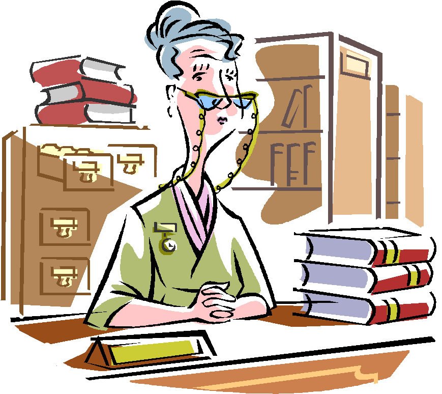 Librarian At Desk Clipart