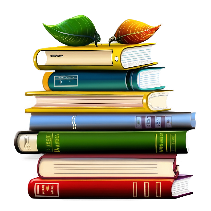 Library Books Stack Png 05252024