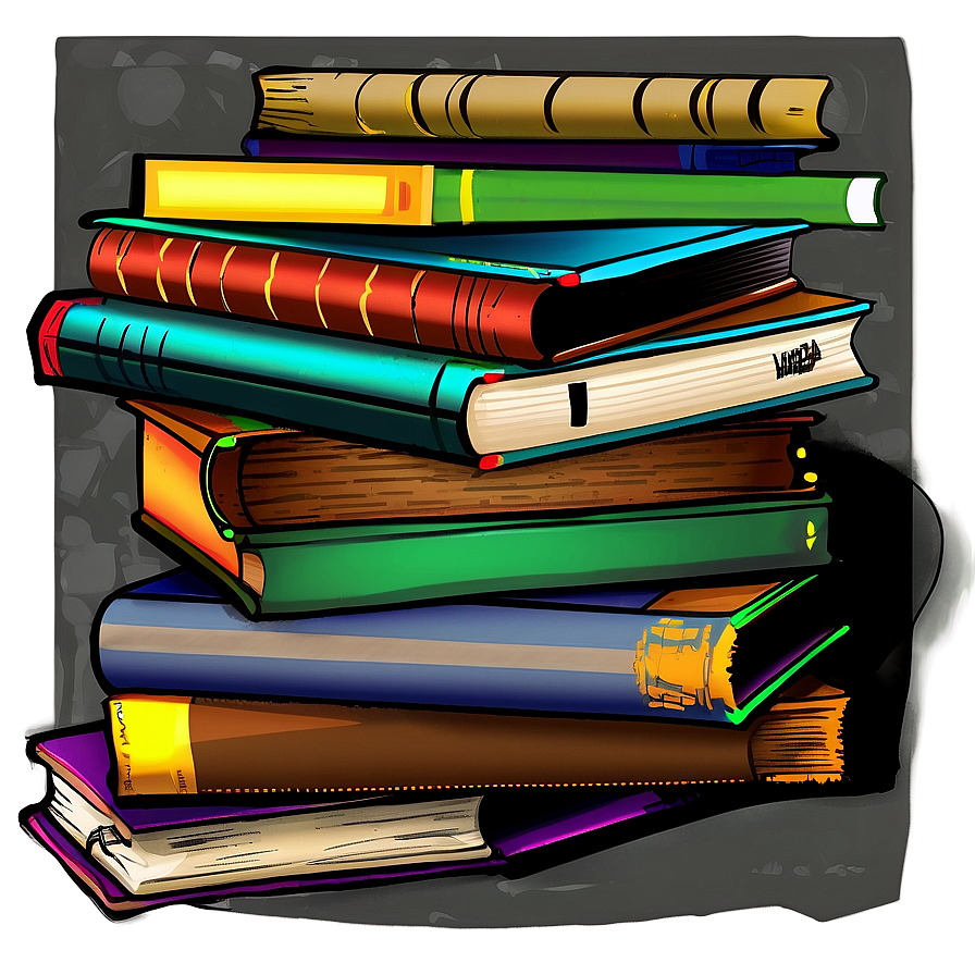 Library Books Stack Png Anw24