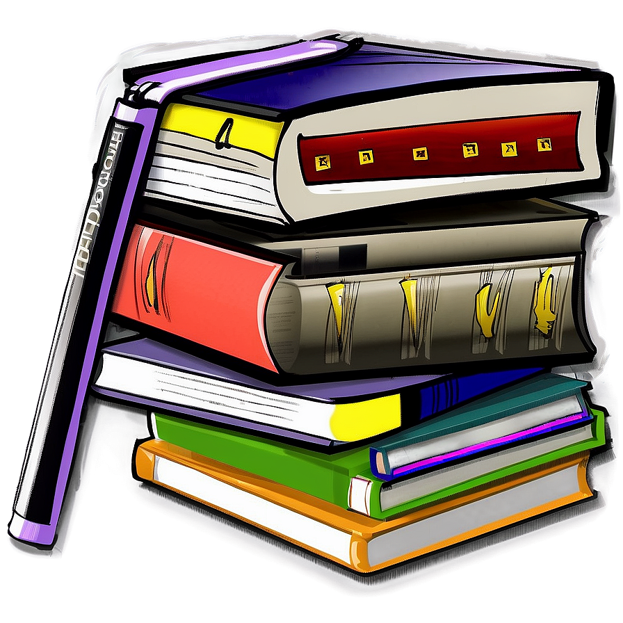 Library Books Stack Png Dmc74