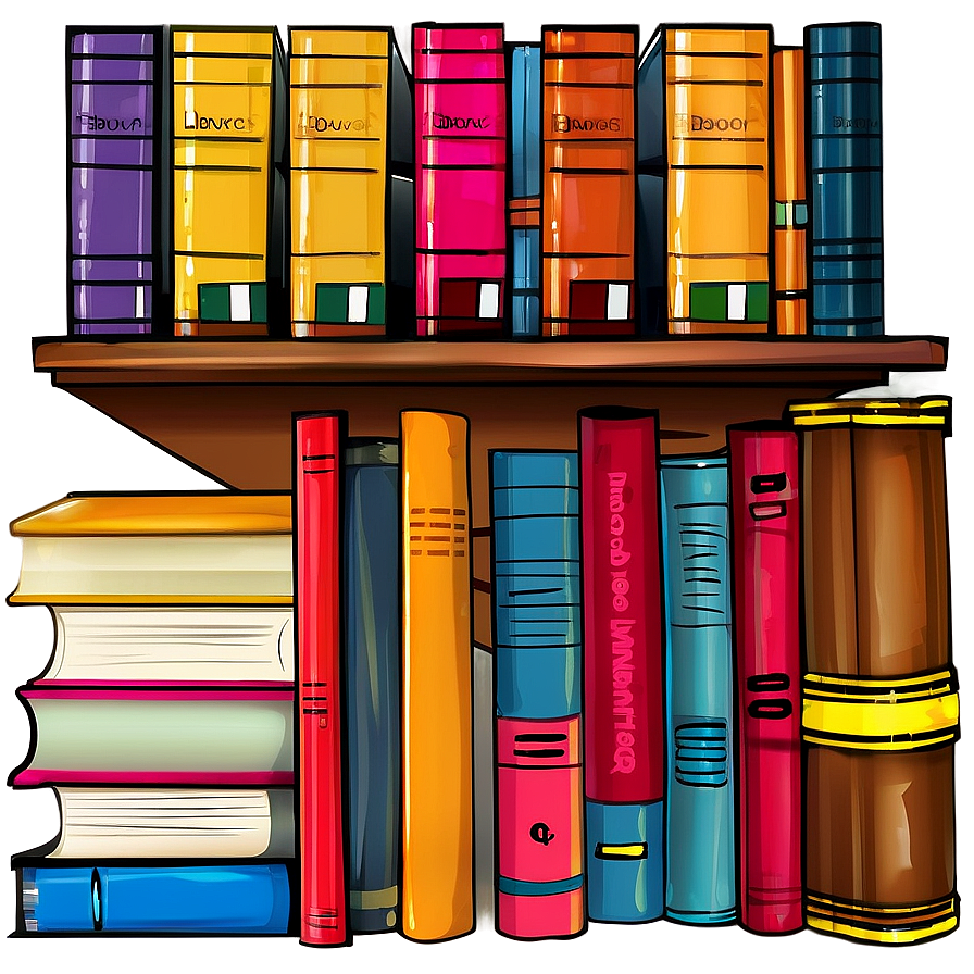 Library Books Vector Scene Png 06262024