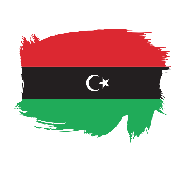 Libyan Flag Brush Stroke