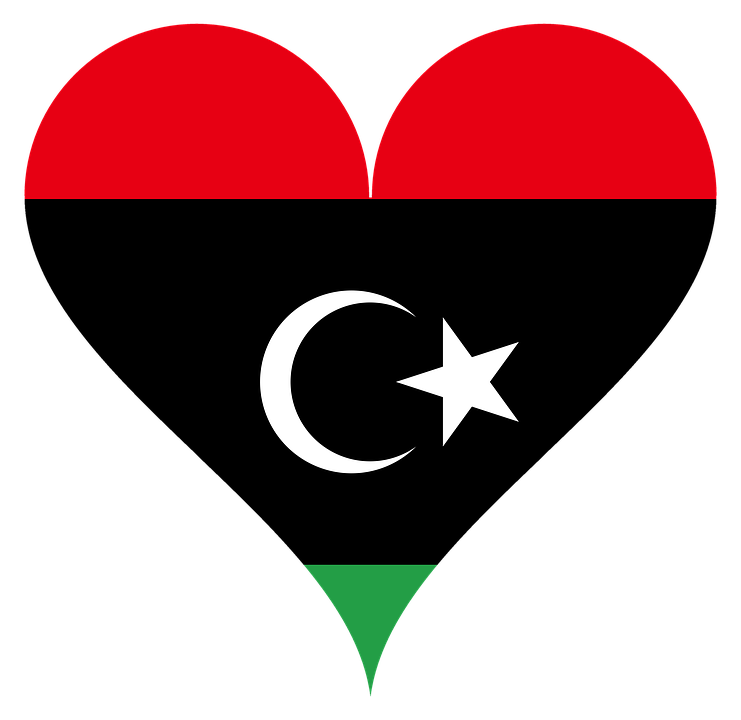 Libyan Flag Heart Shaped Graphic