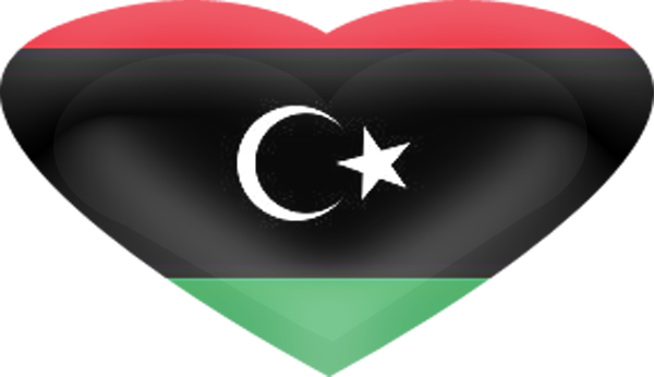 Libyan Flag Heart Shaped