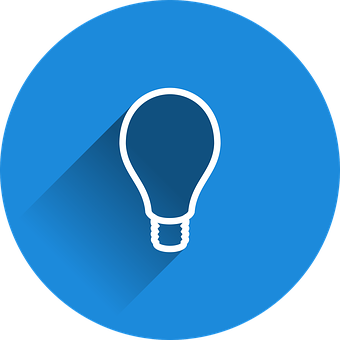 Lightbulb Icon Blue Background