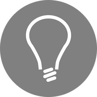 Lightbulb Icon Grey Background