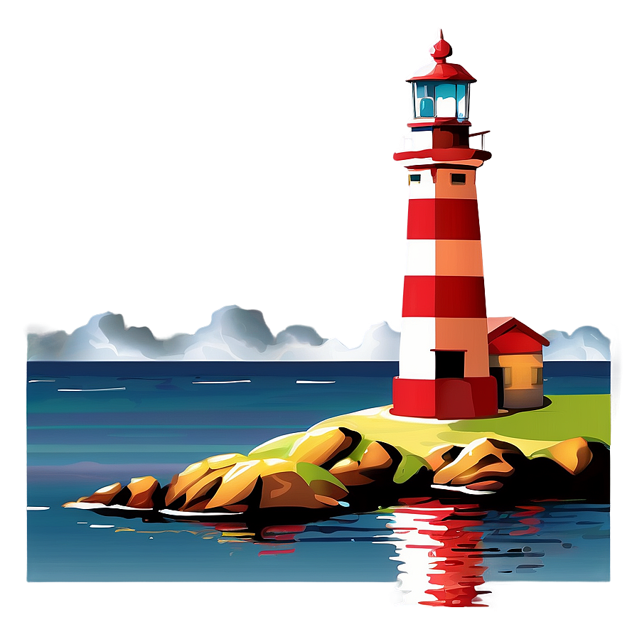Lighthouse By The Sea Png Kyg38