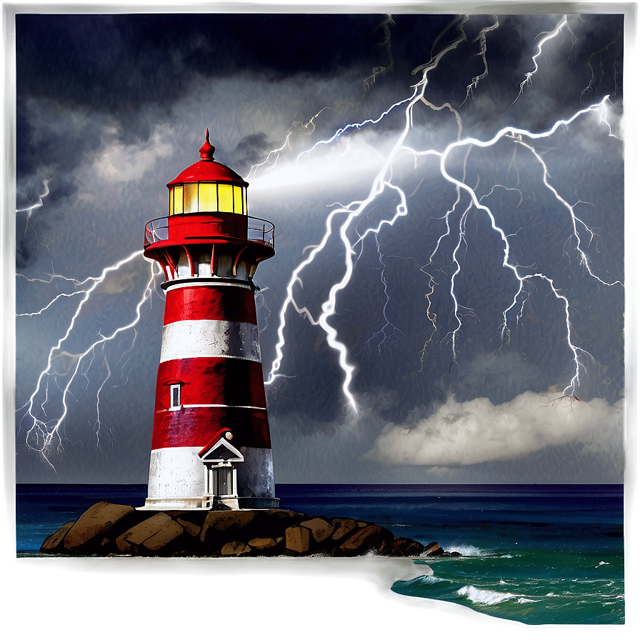 Lighthouse In Storm Png Utp