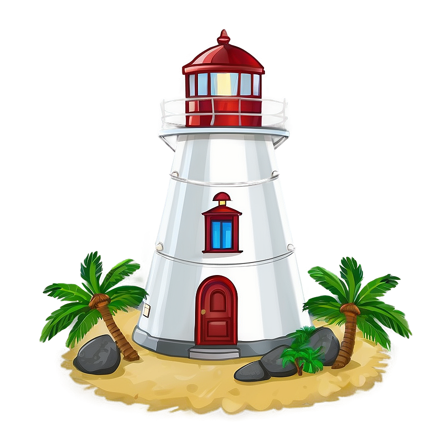 Lighthouse On Island Png 1