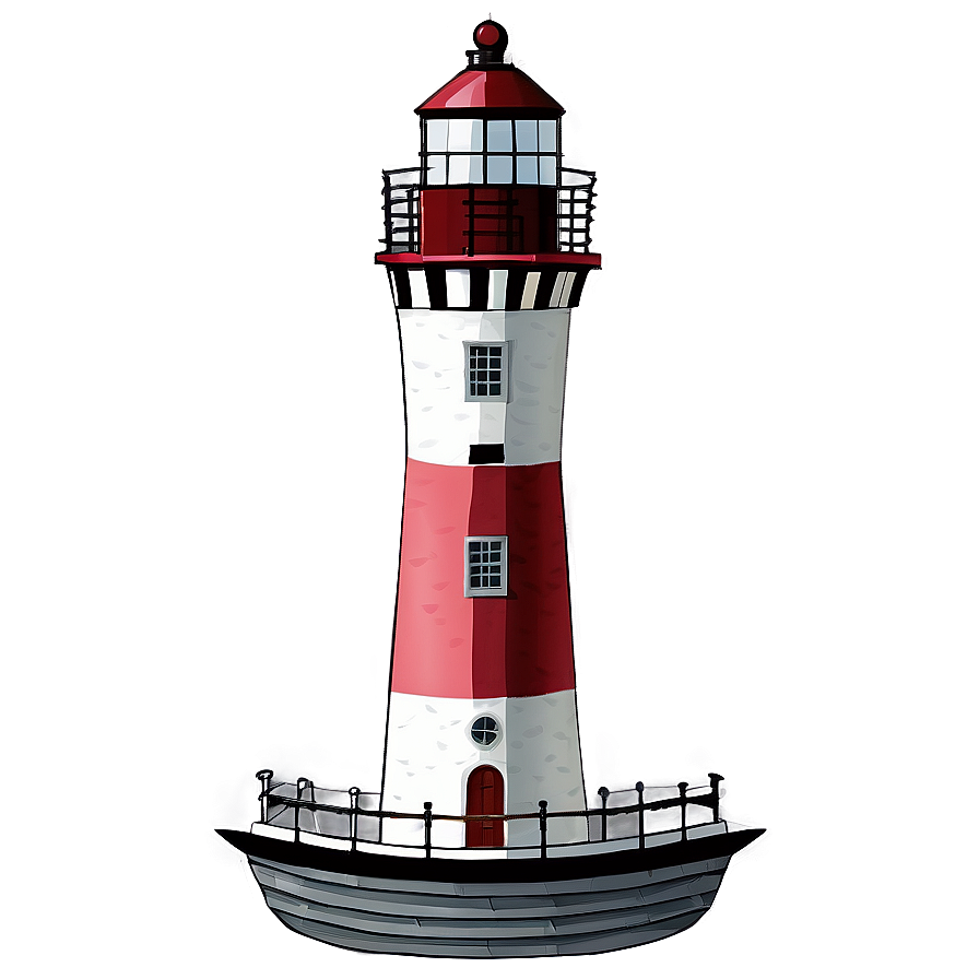 Lighthouse With Boat Png Kow