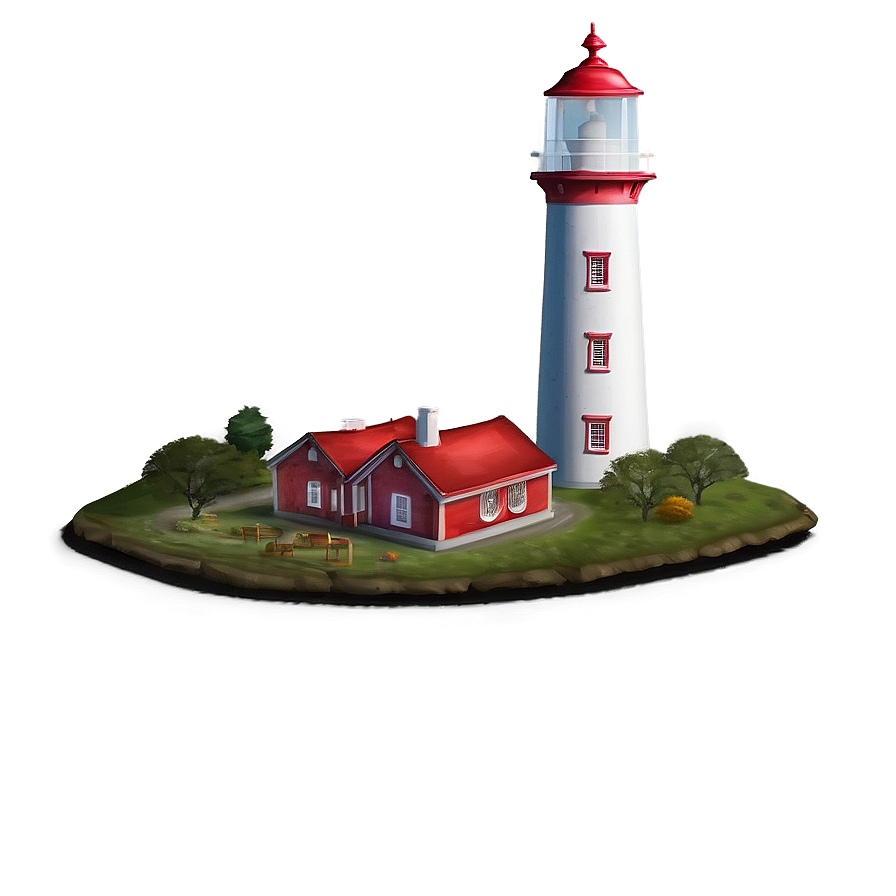Lighthouse With Landscape Png Eml
