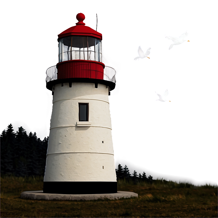 Lighthouse With Landscape Png Jrw