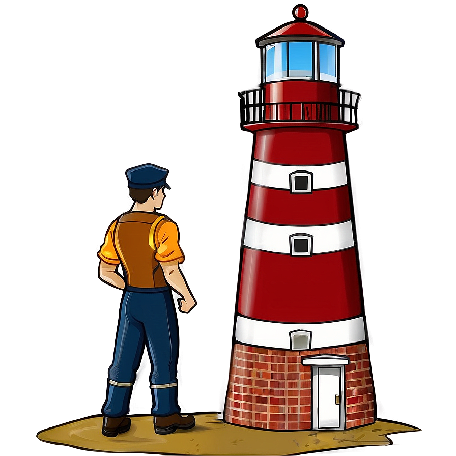 Lighthouse With Lighthouse Keeper Png 05242024