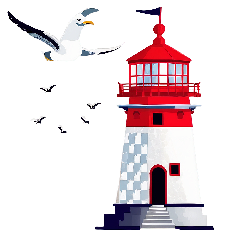 Lighthouse With Seagulls Png 05242024