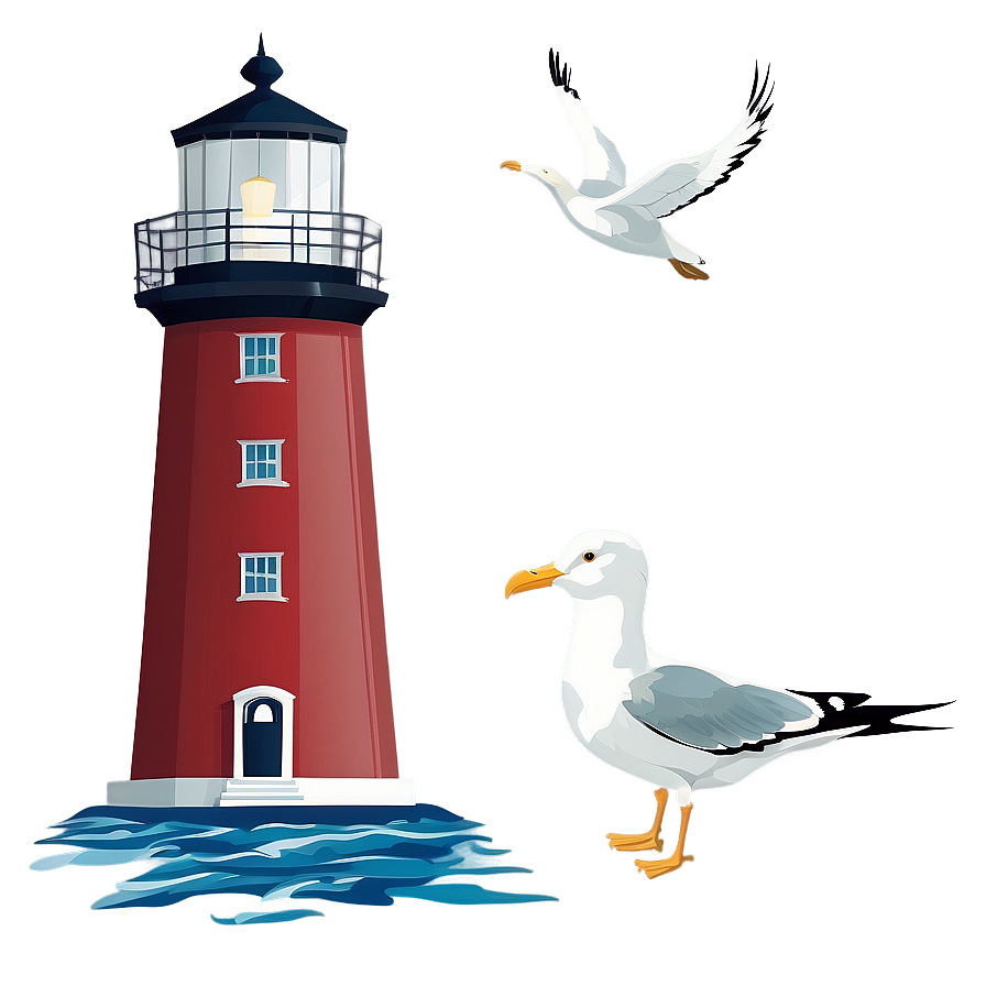 Lighthouse With Seagulls Png 50