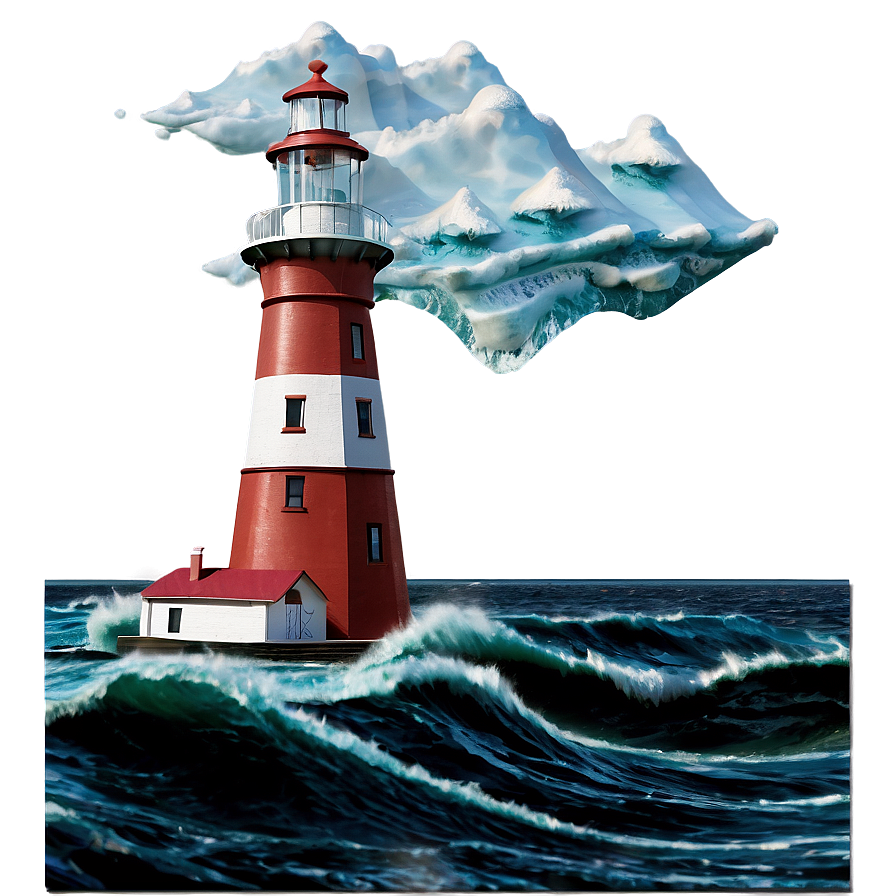 Lighthouse With Waves Png 05242024