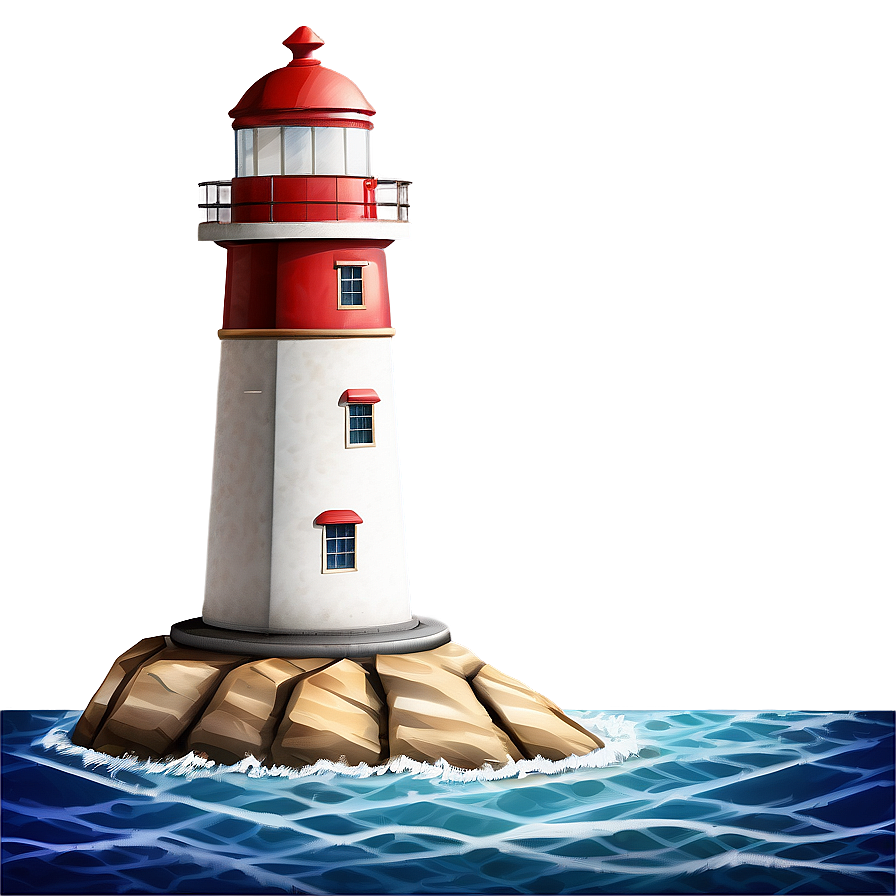 Lighthouse With Waves Png Wfd