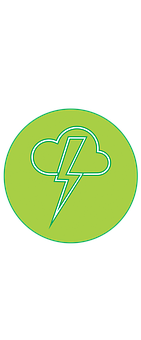 Lightning Cloud Icon Green Background