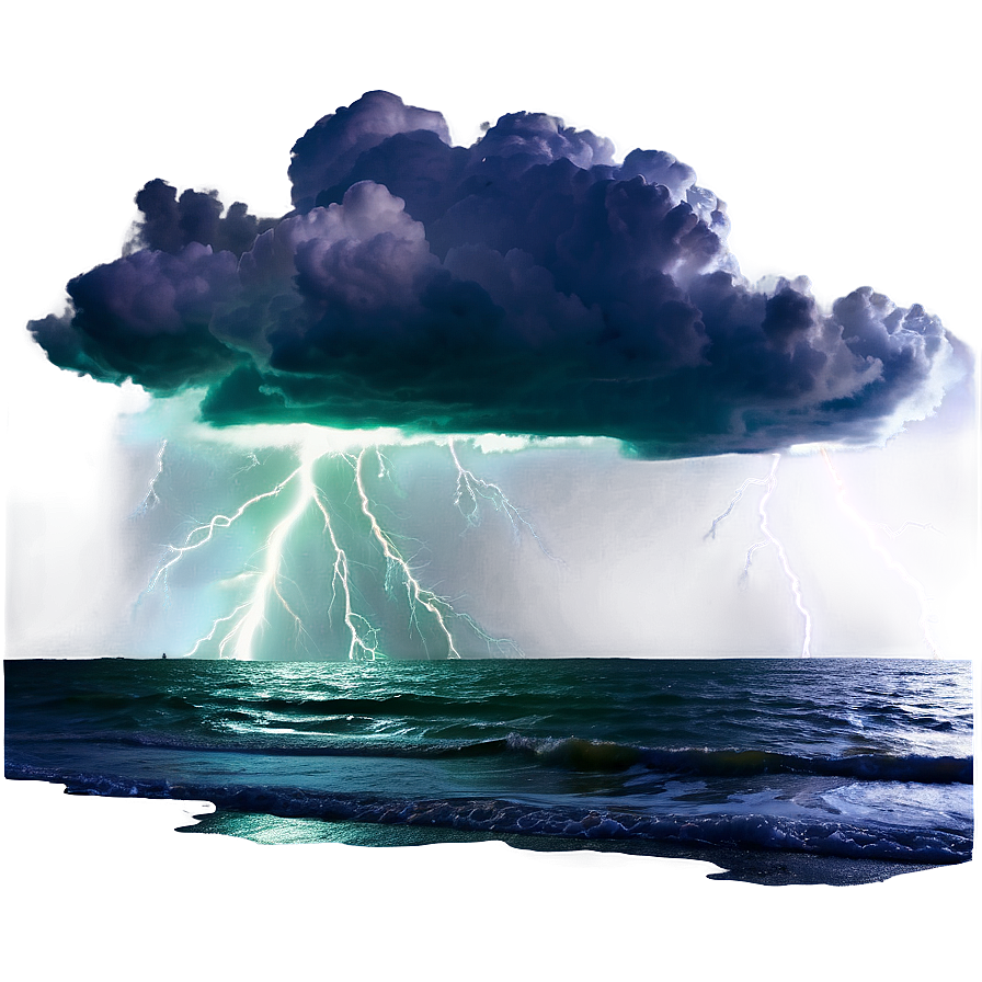 Lightning Storm Over Sea Photo Png 19