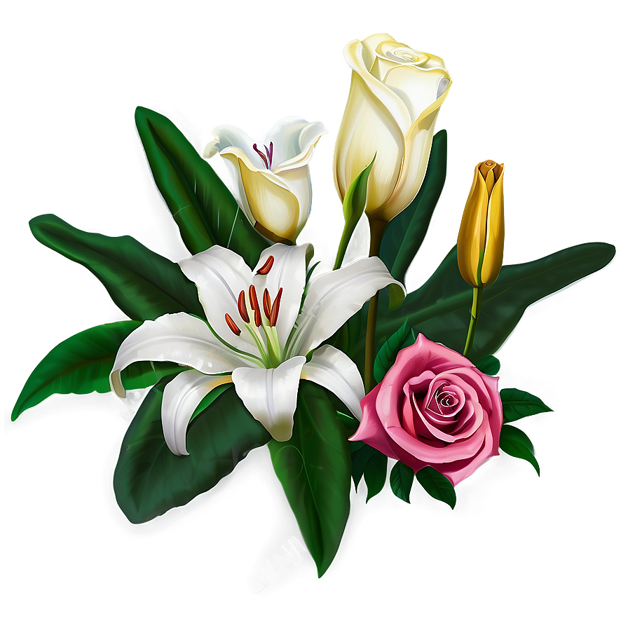 Lilies And Roses Png 76