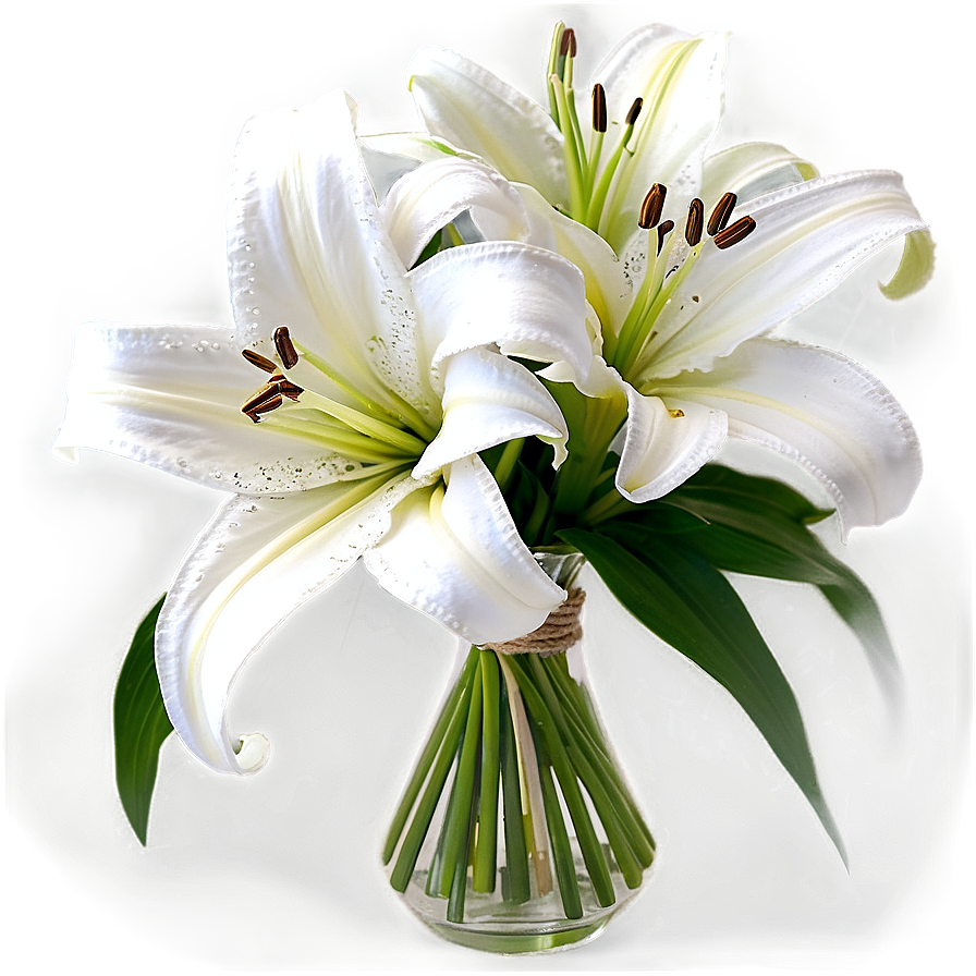 Lilies Wedding Bouquet Png Qvr13