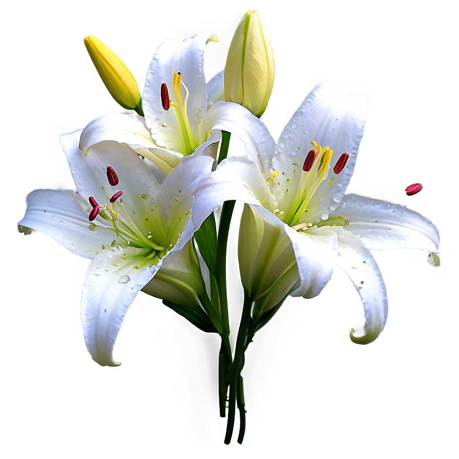 Lilies With Dewdrops Png 06282024