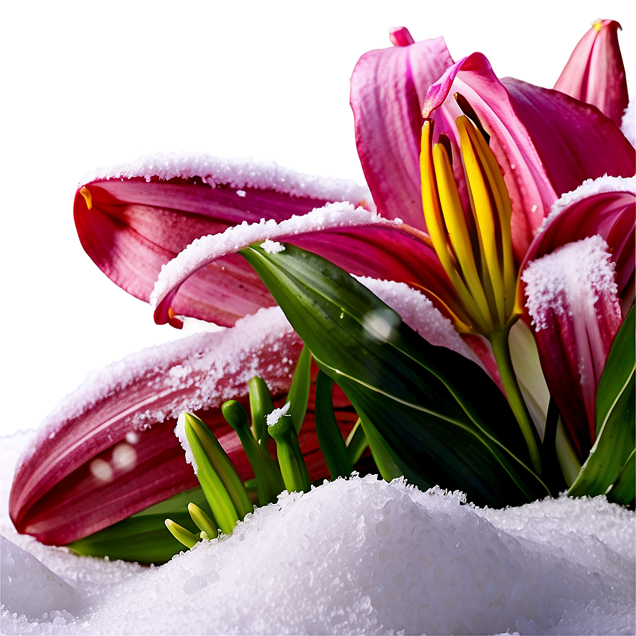 Lily Flower In Snow Png Dbc