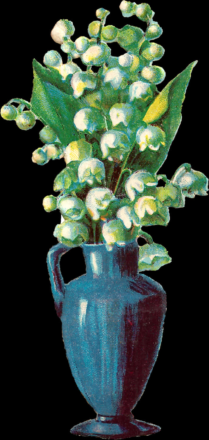 Lilyofthe Valleyin Blue Vase