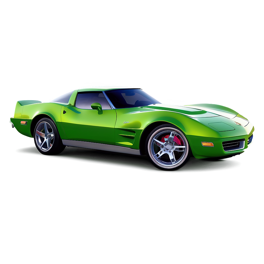 Lime Green Corvette Png 06252024