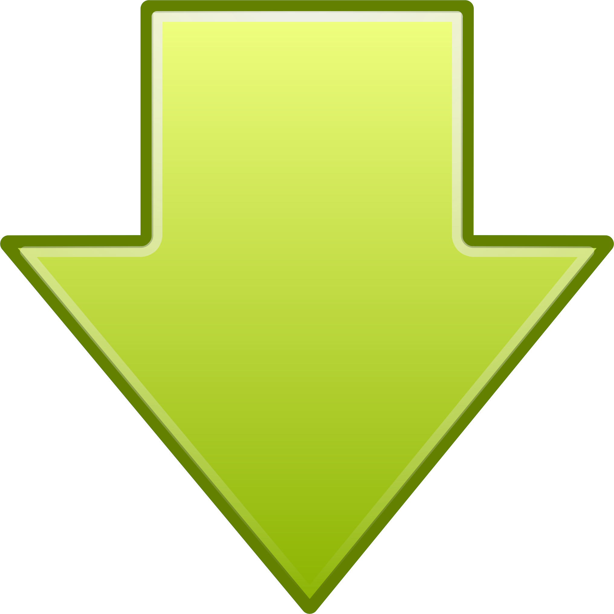 Lime Green Down Arrow Icon