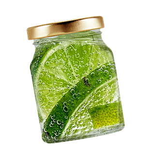 Lime Slicesin Glass Jar