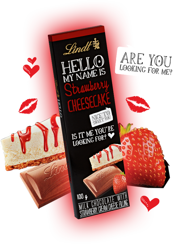 Lindt Hello My Name Is Strawberry Cheesecake Chocolate