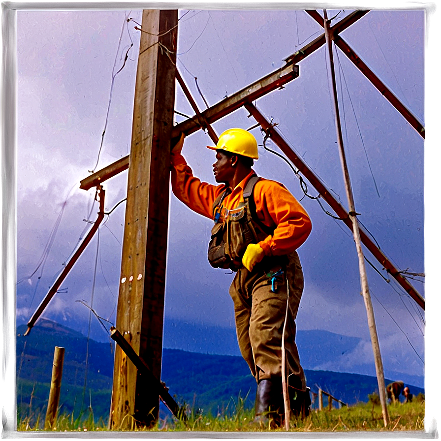 Lineman At High Altitude Png Yra