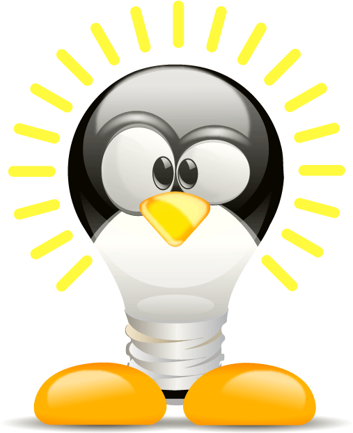 Linux Penguin Lightbulb Idea