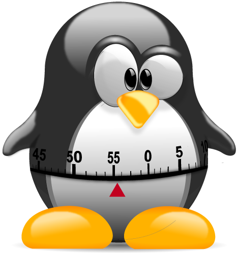 Linux Penguin Timer Illustration