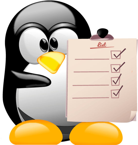 Linux Penguinwith Checklist