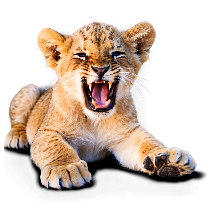 Lion Cub Yawning Png Cdg