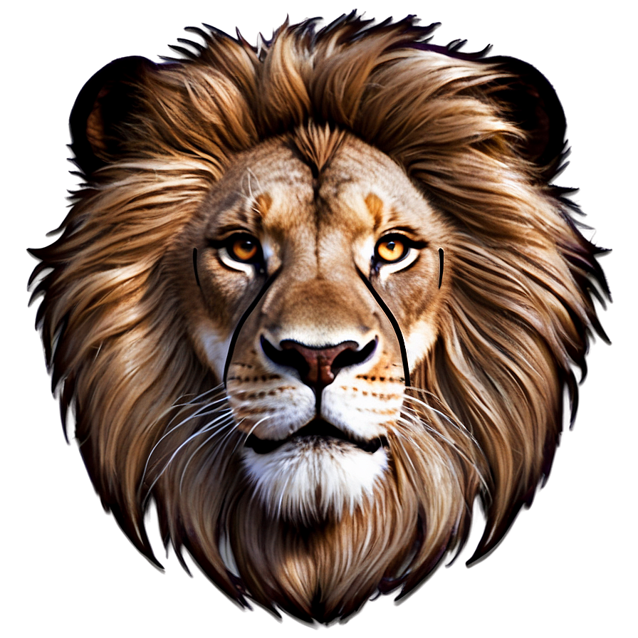 Lion Face Art Png Bkf90