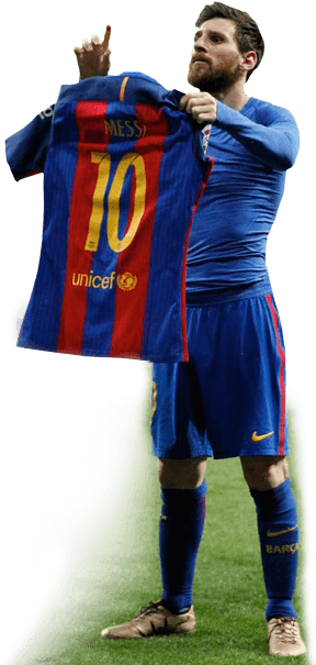 Lionel Messi Holding Barcelona Jersey