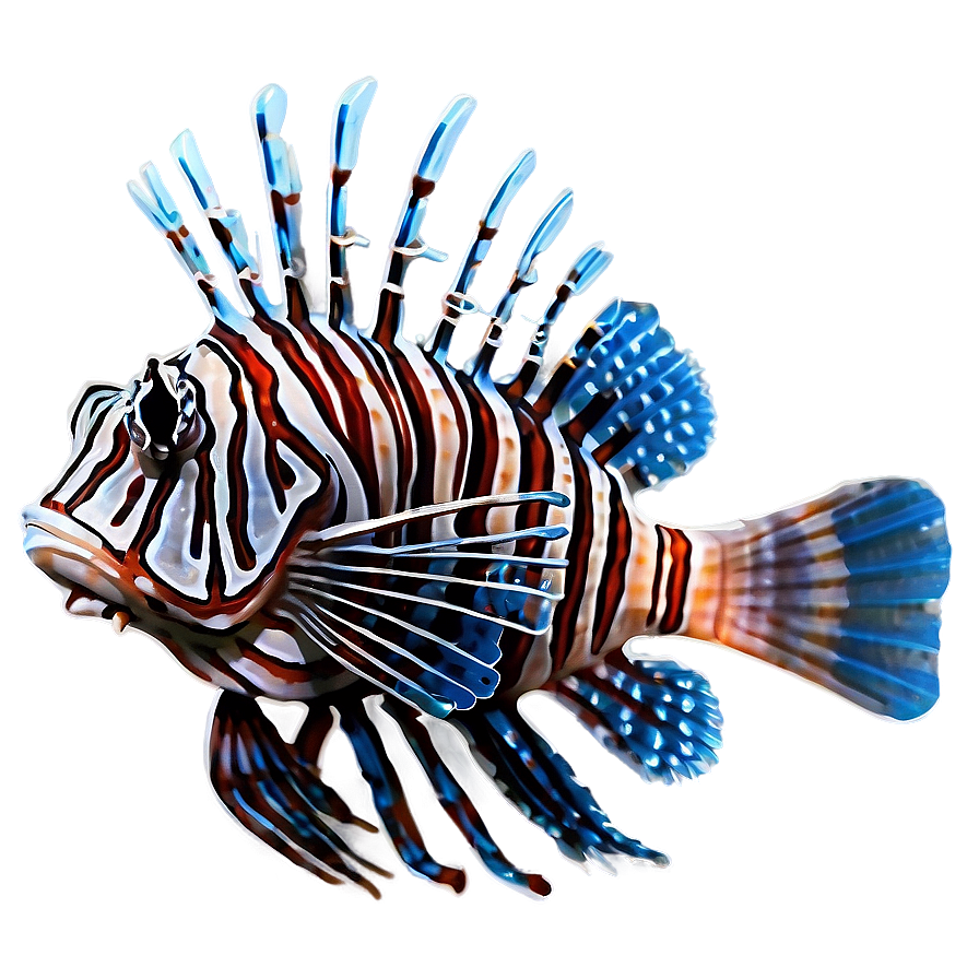 Lionfish In Blue Water Png 06292024