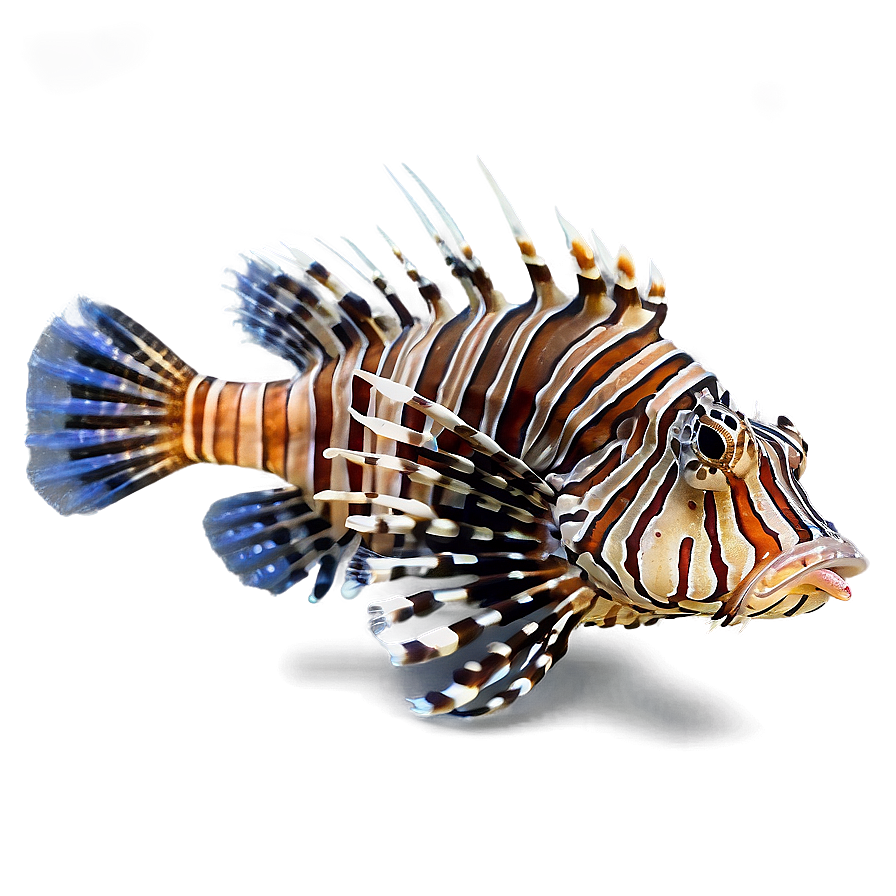 Lionfish In Ocean Depth Png Vut92