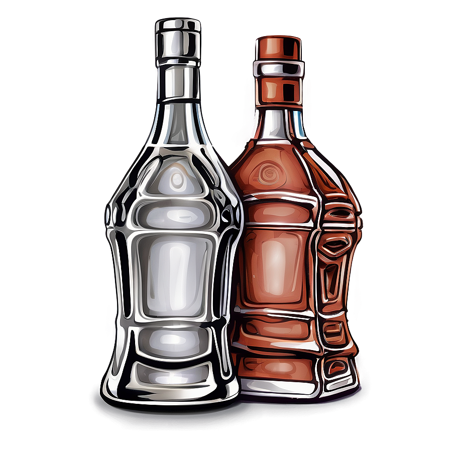 Liquor Bottles Line Art Png Skh29