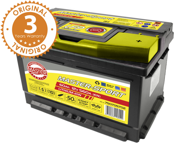 Lithium Ion Car Battery Master Sport