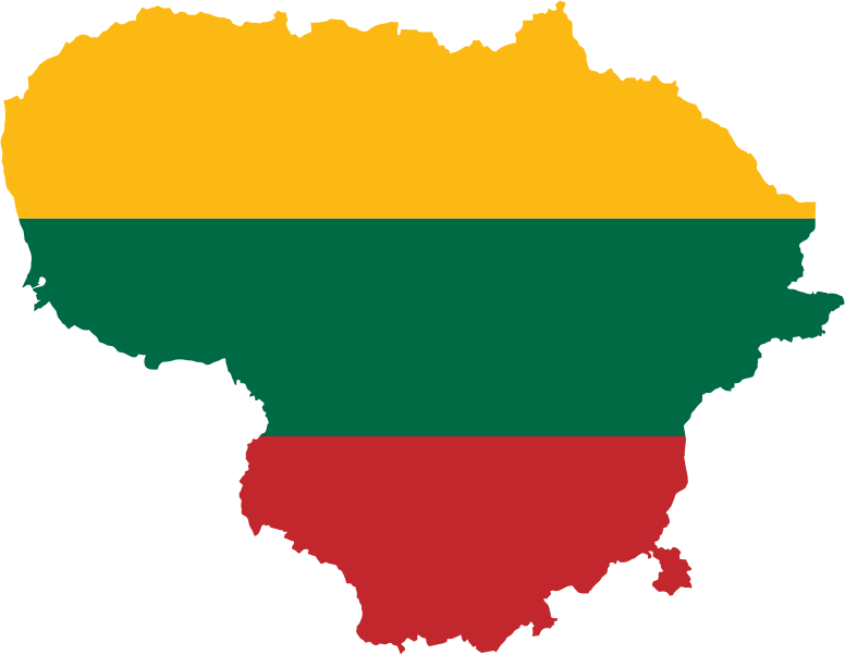 Lithuania Flag Map Outline