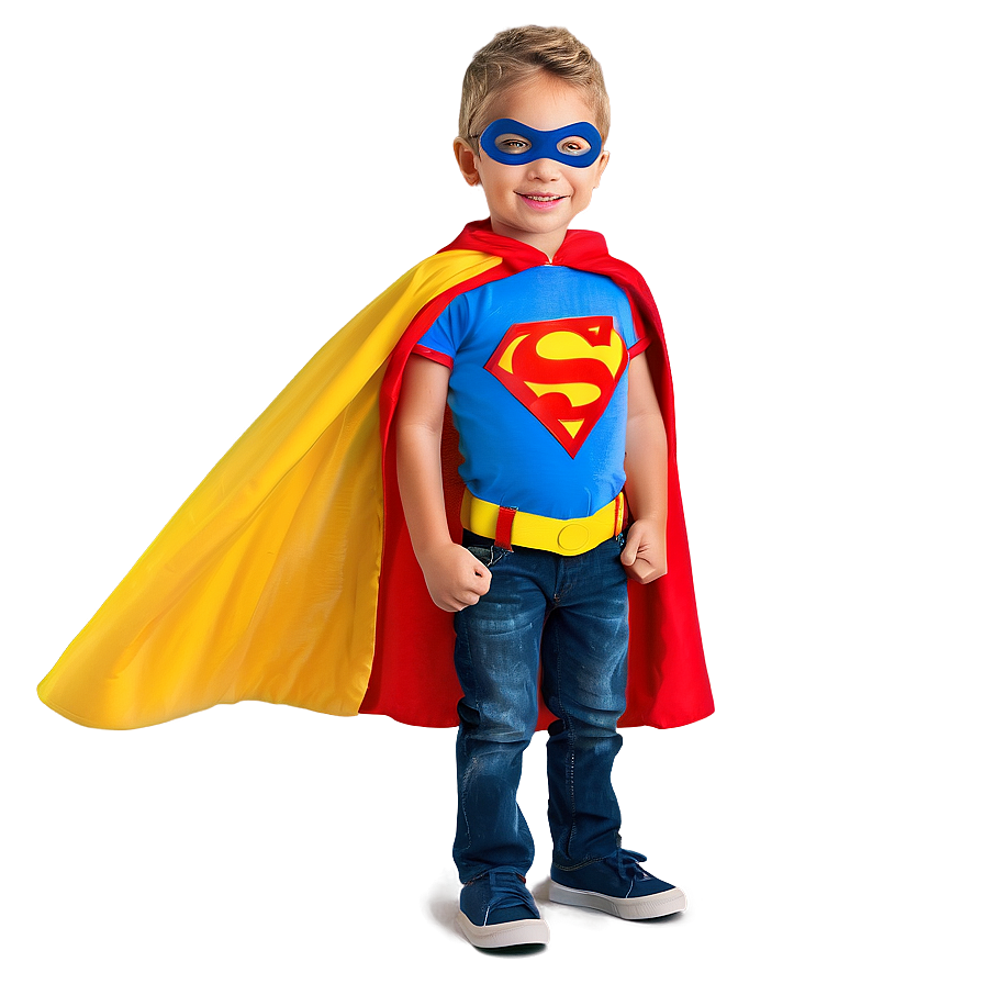 Little Kid In Superhero Cape Png Xhr32