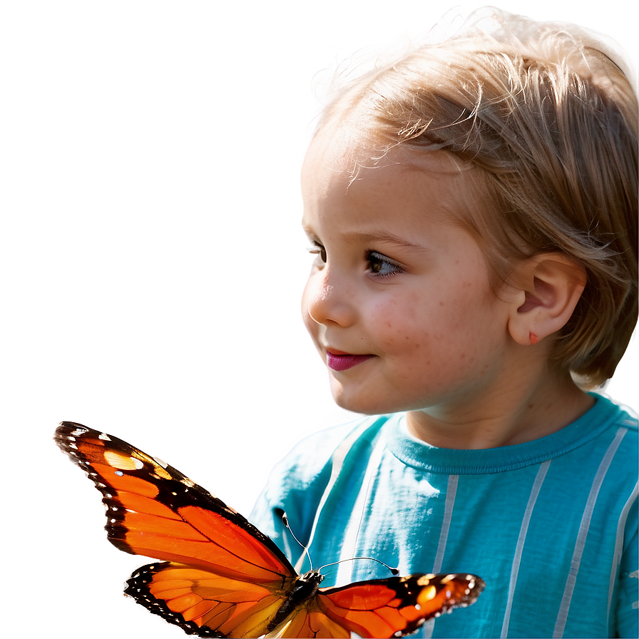 Little Kid With Butterfly Png Pwn