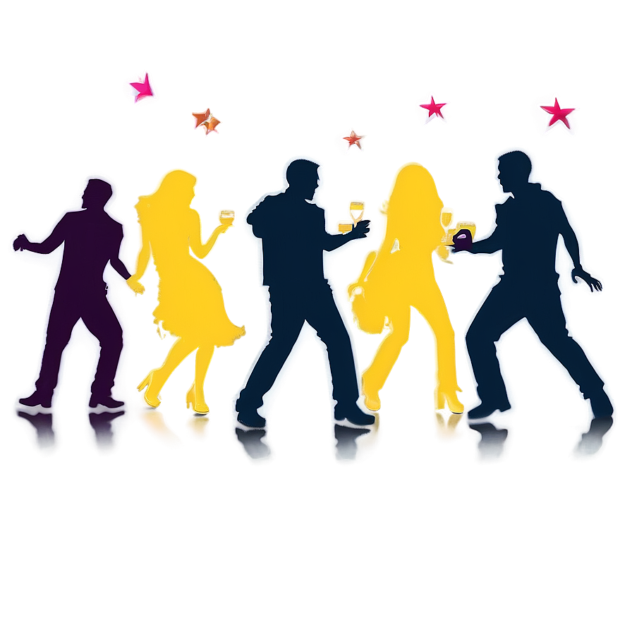 Lively Party Crowd Silhouette Png 05212024